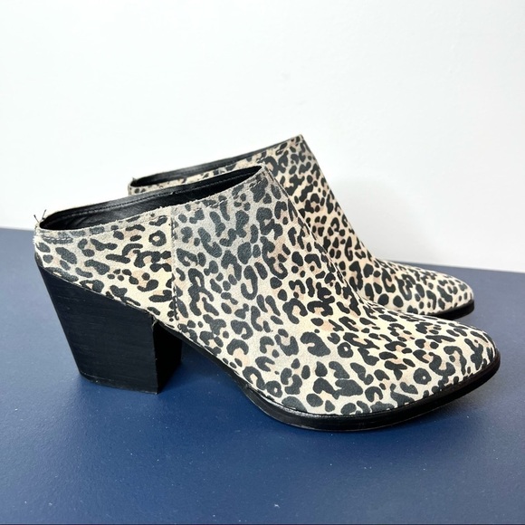 Dolce Vita Raven Leopard Cheetah Heeled Slip On Fall Boot Mule Shoe Size 7.5 - Picture 5 of 16